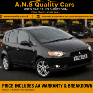 2009 Mitsubishi Colt 1.3cc Petrol Autoamtic 5 Doors Black, 40k Low Mileage, AA Warranty