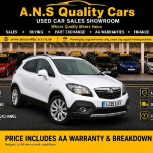 2015 Vauxhall Mokka 1.4cc Petro Automatic 5 Doors SE spec White, AA Warranty