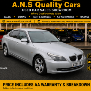 2009 BMW 5 Series 2996cc Petrol engine, Automatic gearbox, Silver, 104k Mileage