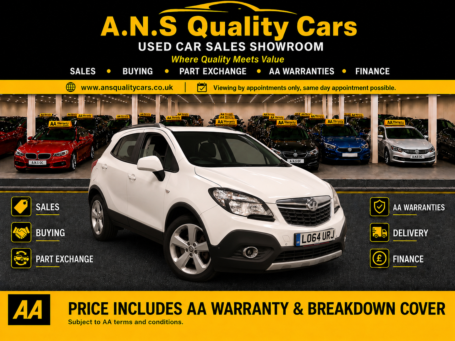 2015 64 Vauxhall Mokka 1.4cc Petrol Automatic 5 Doors White 92k Miles