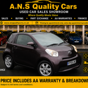 2010 Toyota IQ 998cc Petrol Manual 3 Doors, Purple, 48k Mileage, AA Warranty