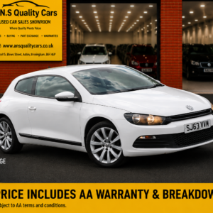 2013 Volkswagen Scirocco 1.4 TSI, 3dr, 99k Mileage, White, AA Warranty Included