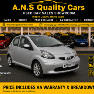 2008 Toyota AYGO 1.0 VVT-i Platinum, Automatic Gearbox, 5dr (AC), 45k Mileage, Silver