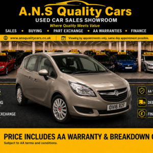 2016 Vauxhall Meriva 1.4i Turbo Exclusive, Auto 5dr, 54K Mileage