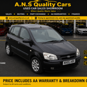 2005 Hyundai Getz 1.3 CDX 5dr, 38k Mileage, Black