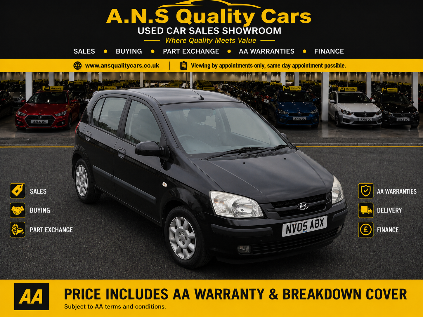 2005 Hyundai Getz 1.3 CDX 5dr, 38k Mileage, Black