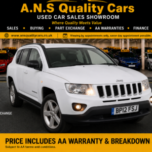 2012 Jeep Compass 2.4CC, 66K Mileage, Petrol, Automatic Gearbox 4WD, White