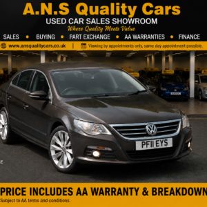2011 VW Volkswagen Passat CC 1984cc Petrol Manual 4 Doors, 68k Miles, ONE owner, AA Warranty