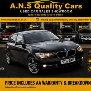 2012 BMW 116i Petrol Manual 5 Doors 1.6cc Black, Sport spec, Timing Chain done, AA Warranty Included