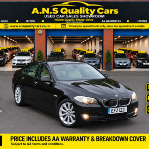 2010 BMW 5 Series 2996cc Petrol Automatic 4 Doors Black, 125k Mileage, AA Warranty Included