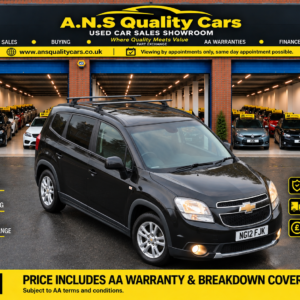 2012 Chevrolet Orlando 1796cc Petrol Automatic MPV 7 Seats Black, 70k Mileage, AA Warranty Included